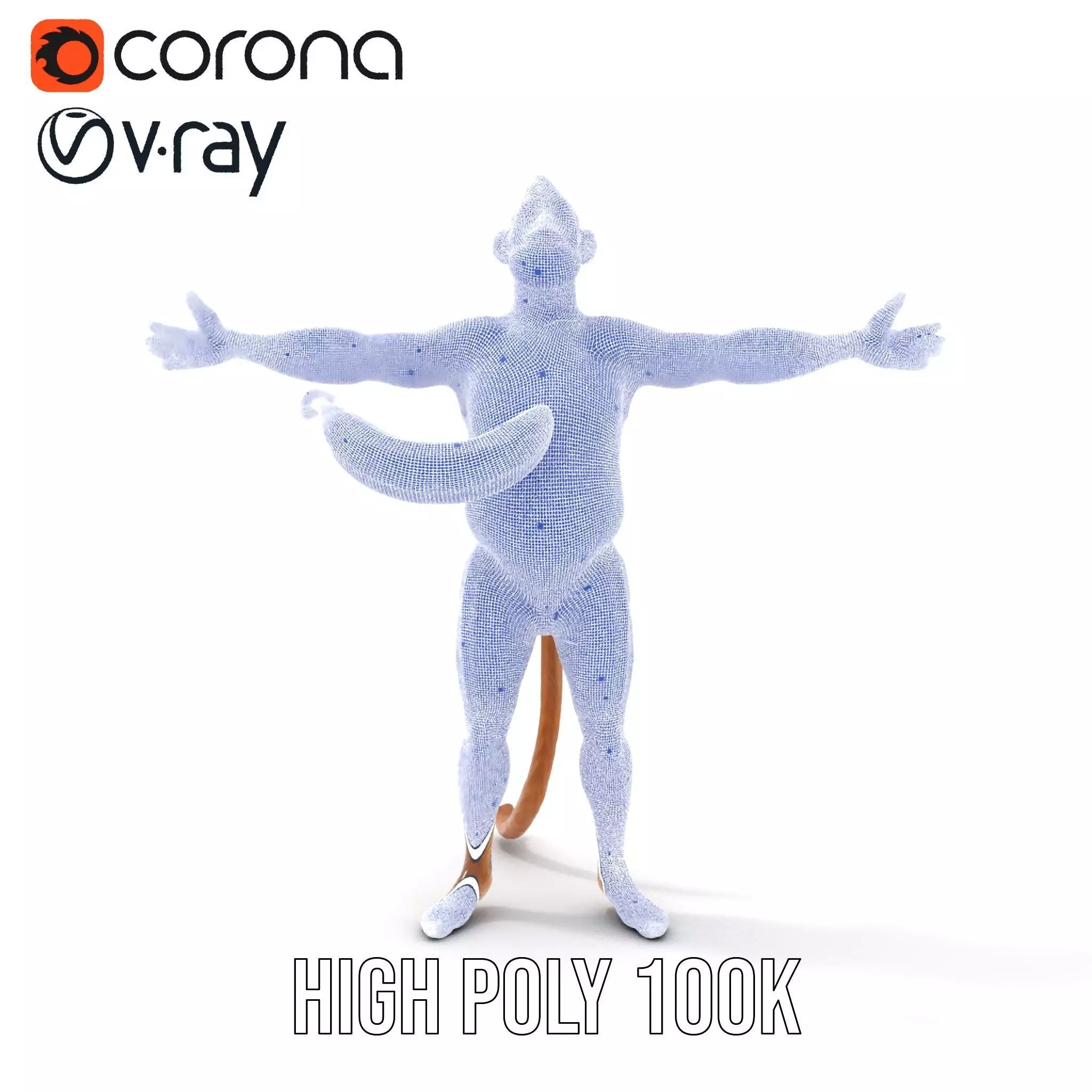 Cheerful Monkey Character model pack Low-poly 3D model_35