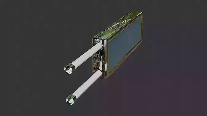 Two-sided airport directional sign with poles