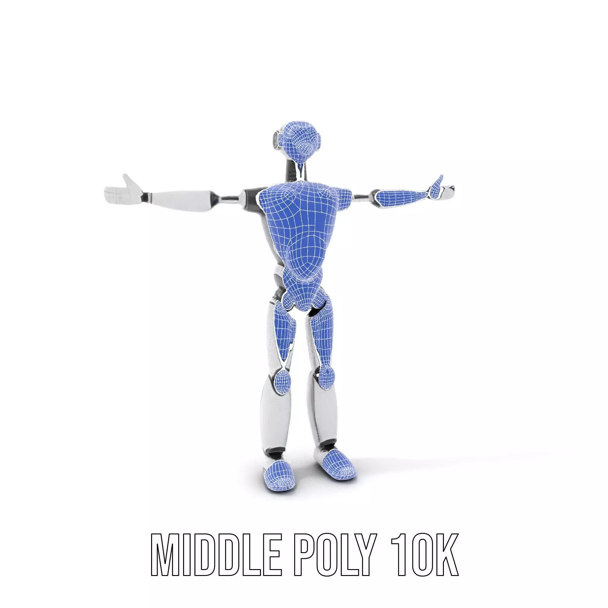 Humanoid Silver Robot model pack Low-poly 3D model_17