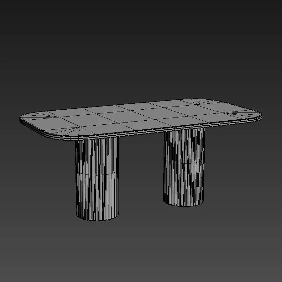 Selene Rectangular Marble Dining Table Low-poly 3D model_9