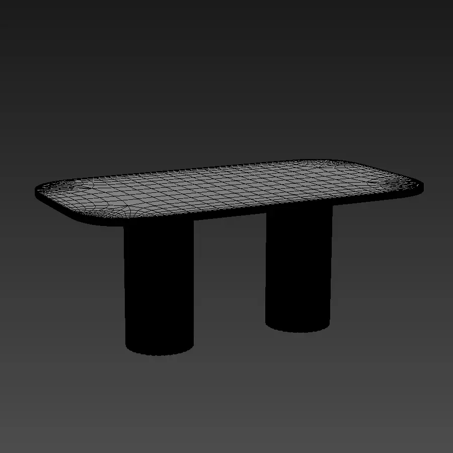 Selene Rectangular Marble Dining Table Low-poly 3D model_13