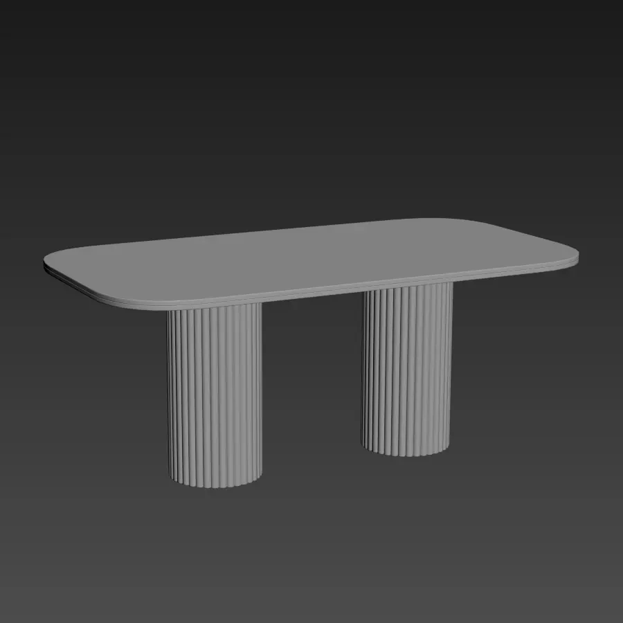 Selene Rectangular Marble Dining Table Low-poly 3D model_8