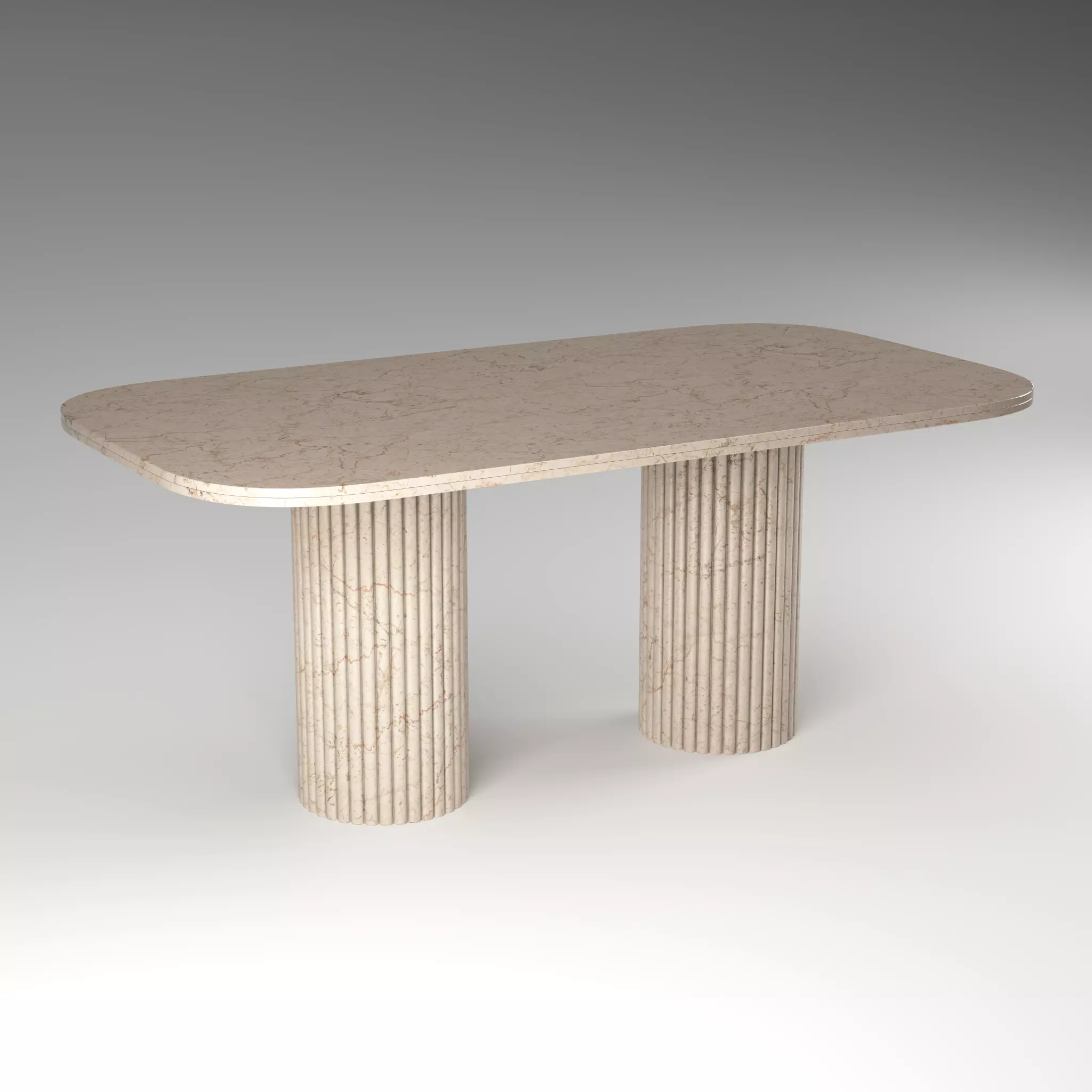 Selene Rectangular Marble Dining Table Low-poly 3D model_2