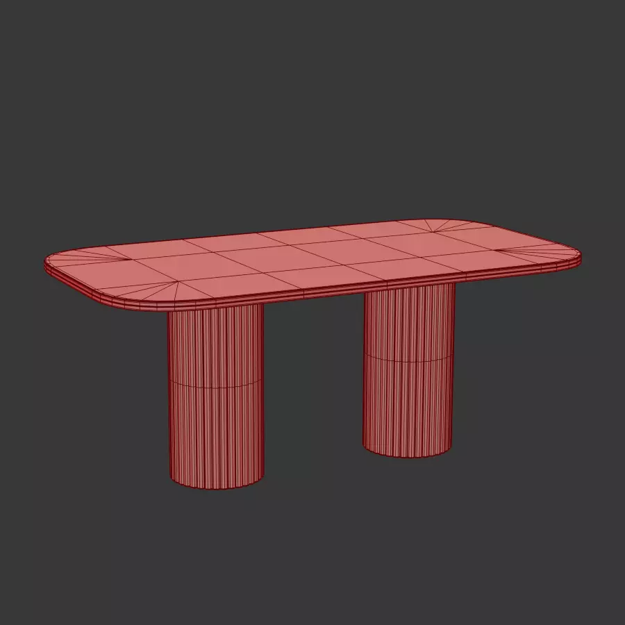 Selene Rectangular Marble Dining Table Low-poly 3D model_7
