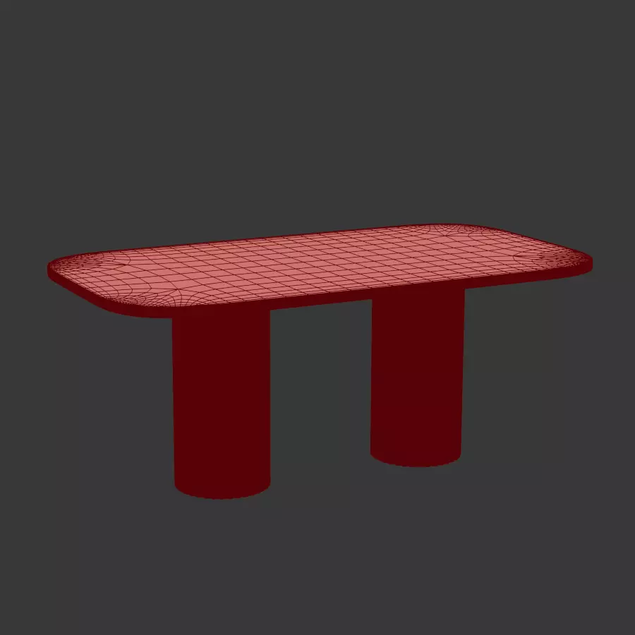Selene Rectangular Marble Dining Table Low-poly 3D model_11