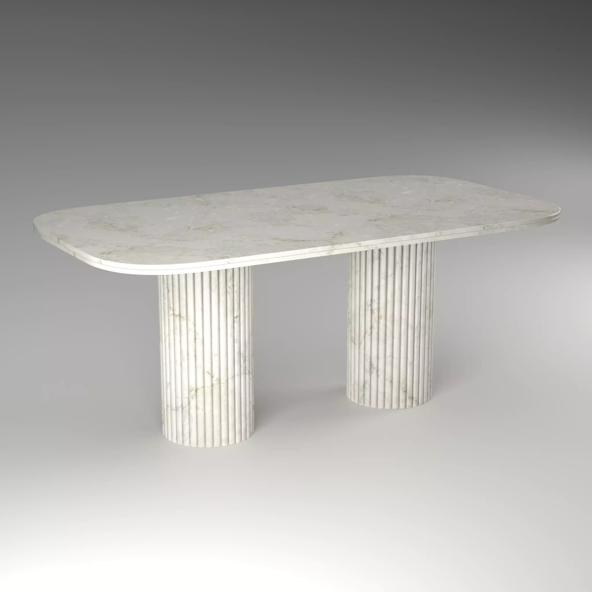 Selene Rectangular Marble Dining Table Low-poly 3D model_4
