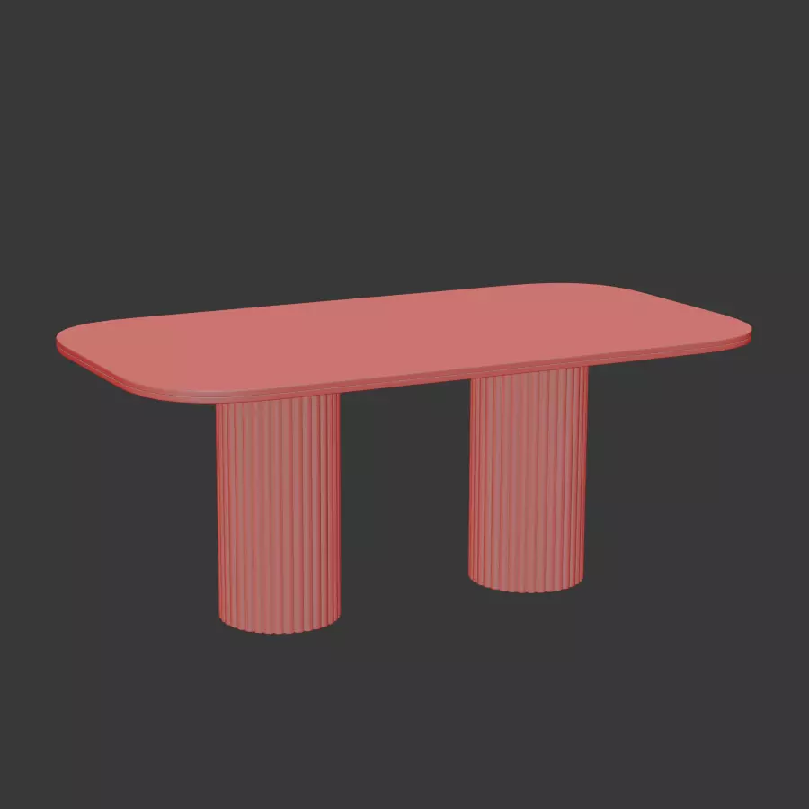 Selene Rectangular Marble Dining Table Low-poly 3D model_6