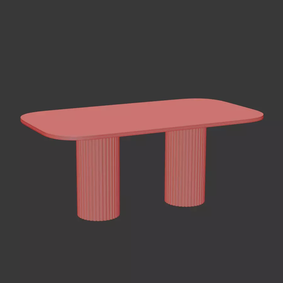 Selene Rectangular Marble Dining Table Low-poly 3D model_10