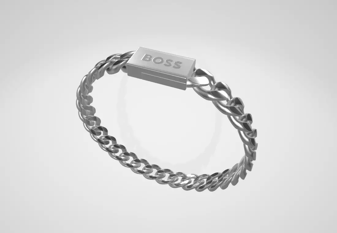 HUGO BOSS logo chain bracelet Low-poly 3D model