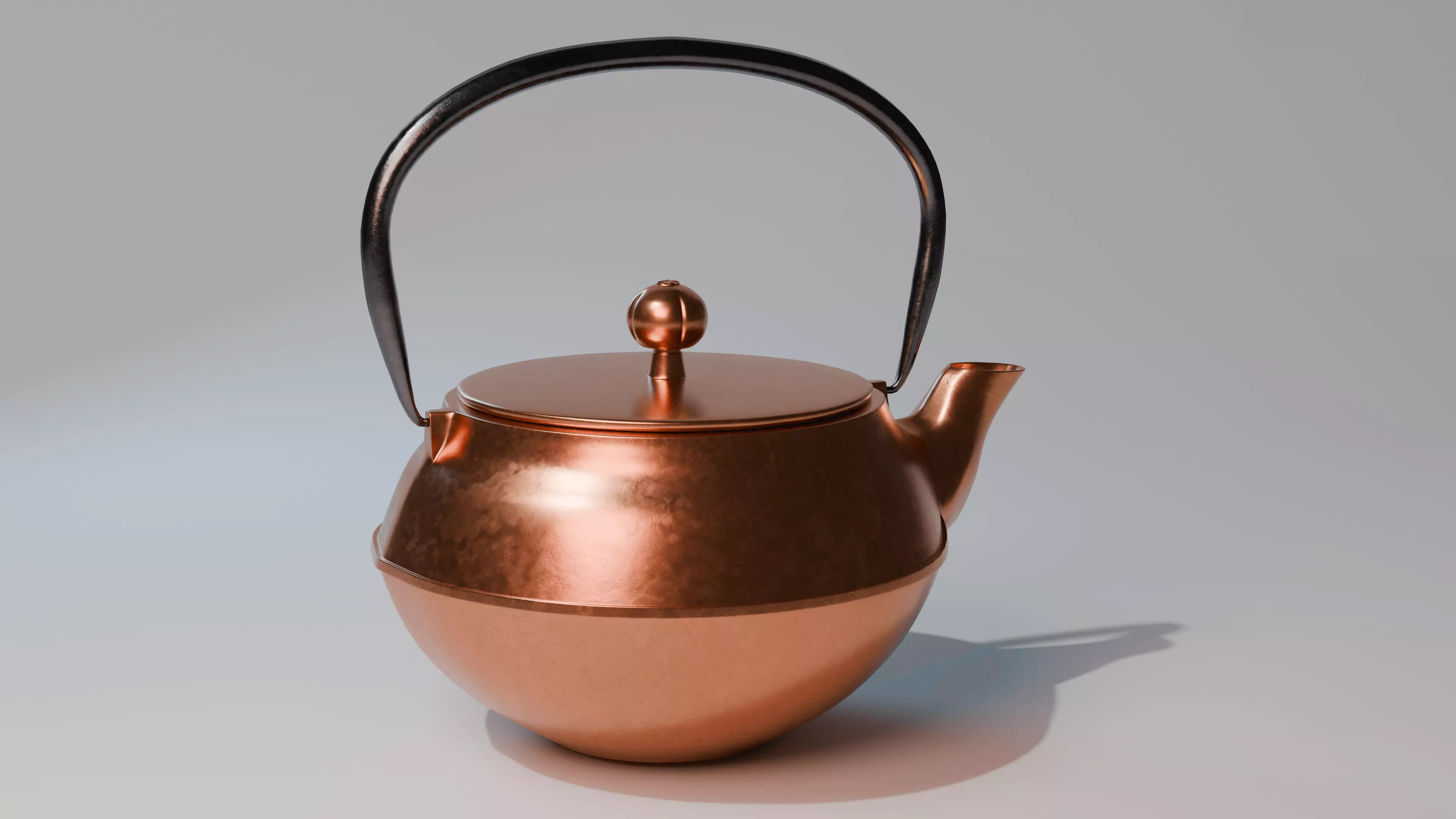 Copper teapot 3D model hardsuface Low-poly 3D model_5