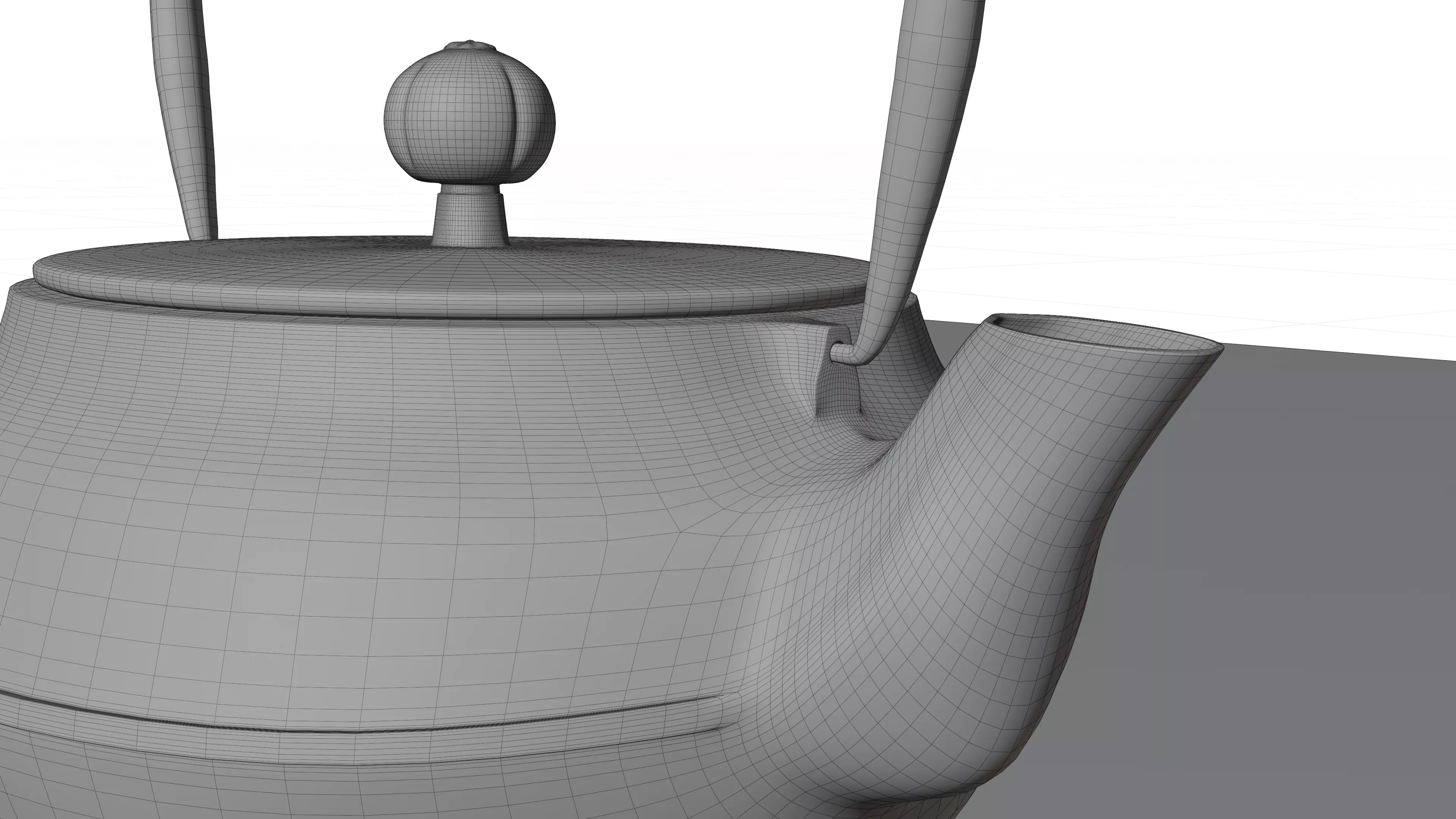 Copper teapot 3D model hardsuface Low-poly 3D model_3