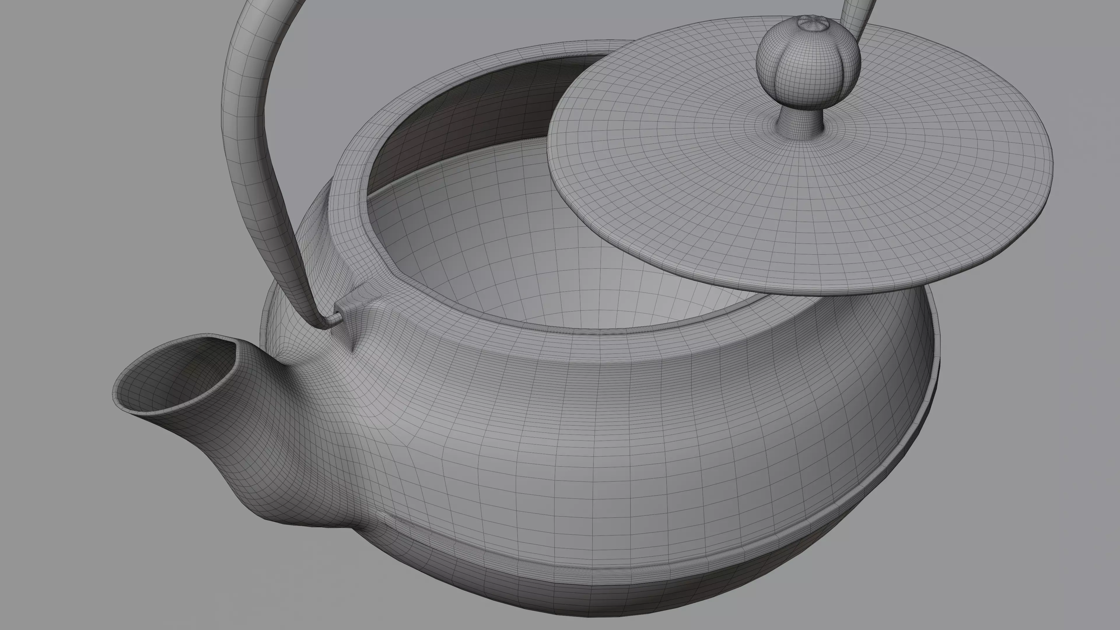 Copper teapot 3D model hardsuface Low-poly 3D model_2