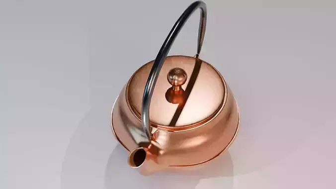 Copper teapot 3D model hardsuface Low-poly 3D model