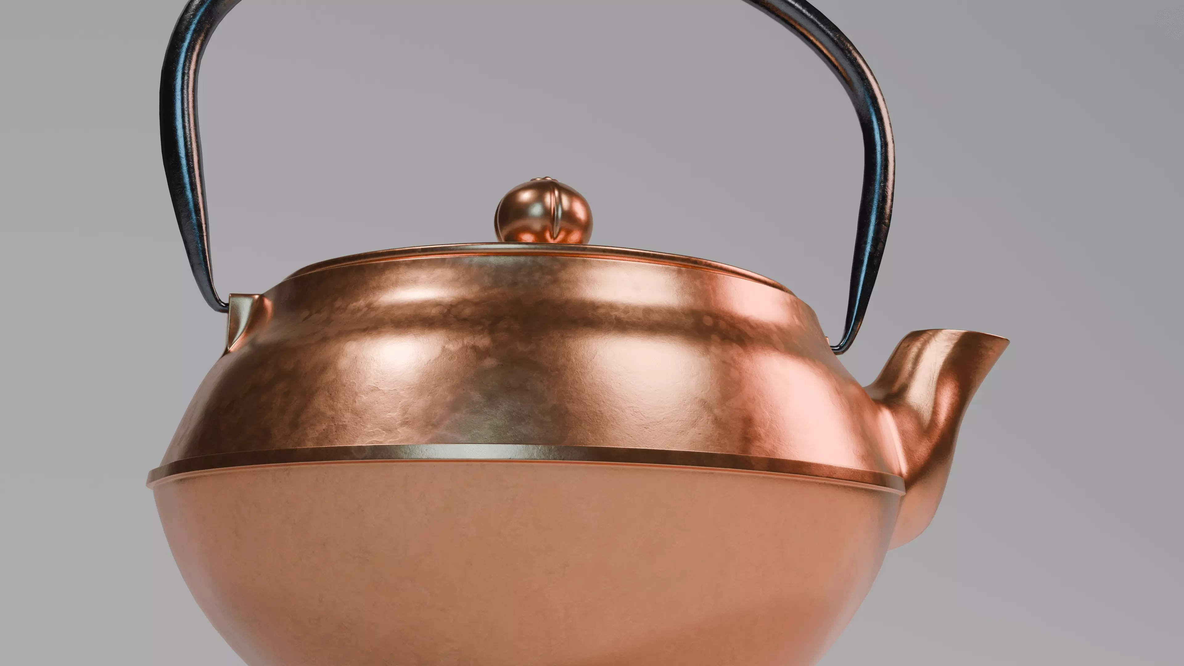 Copper teapot 3D model hardsuface Low-poly 3D model_6