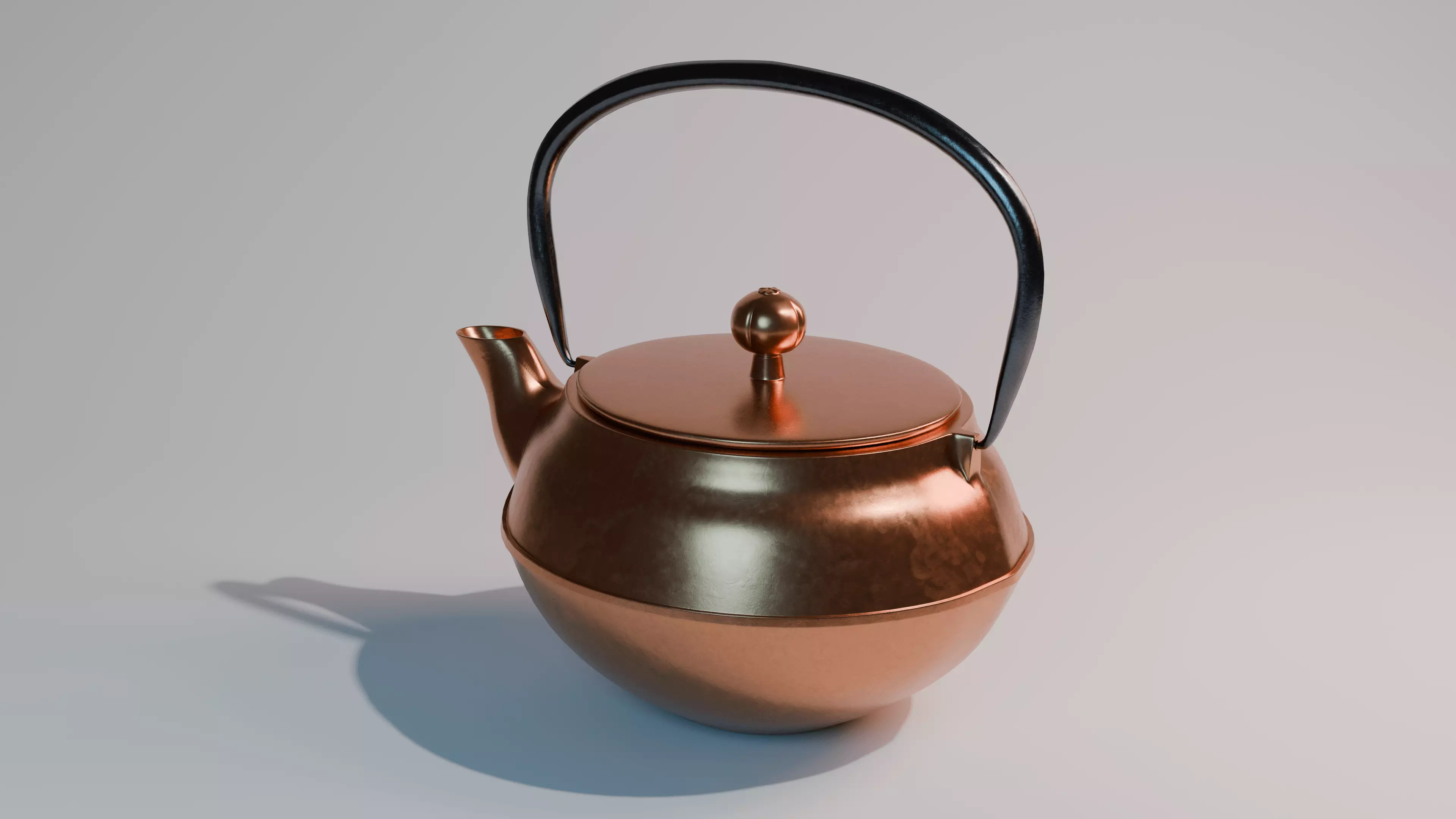 Copper teapot 3D model hardsuface Low-poly 3D model_7