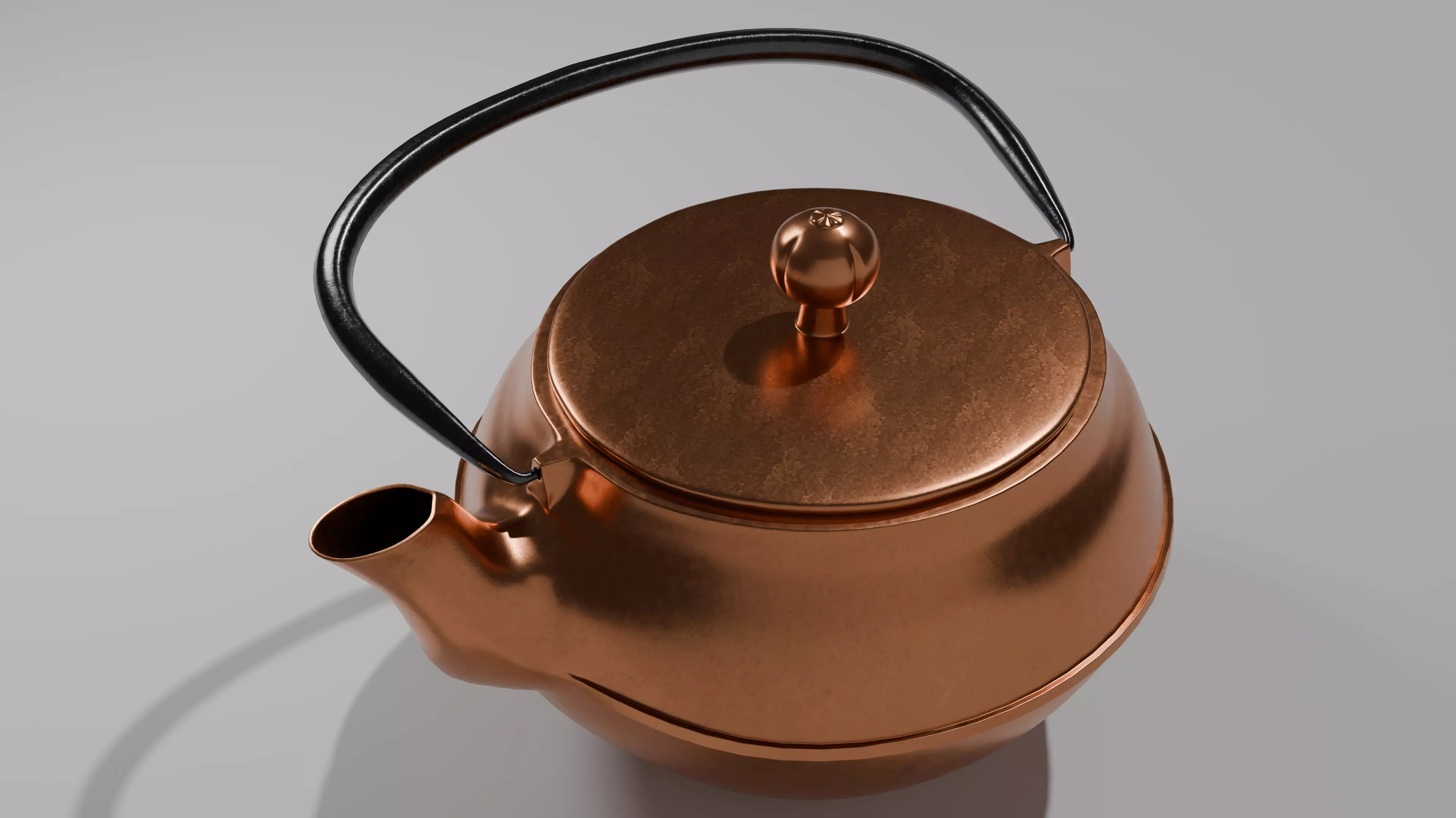 Copper teapot 3D model hardsuface Low-poly 3D model_10
