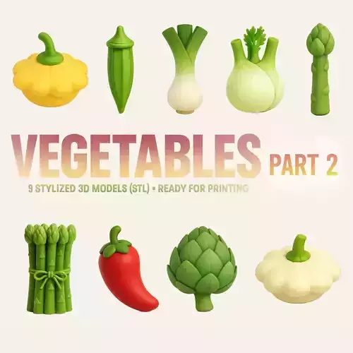 VEGETABLE FRIENDS PACK PART 2 3D print model VEGETABLE FRIENDS PACK PART 2 3D print model