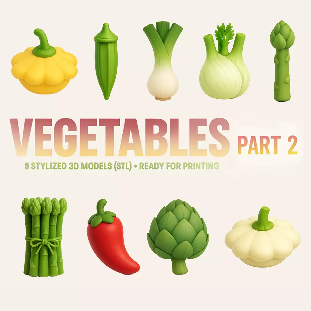 VEGETABLE FRIENDS PACK PART 2 3D print model_0