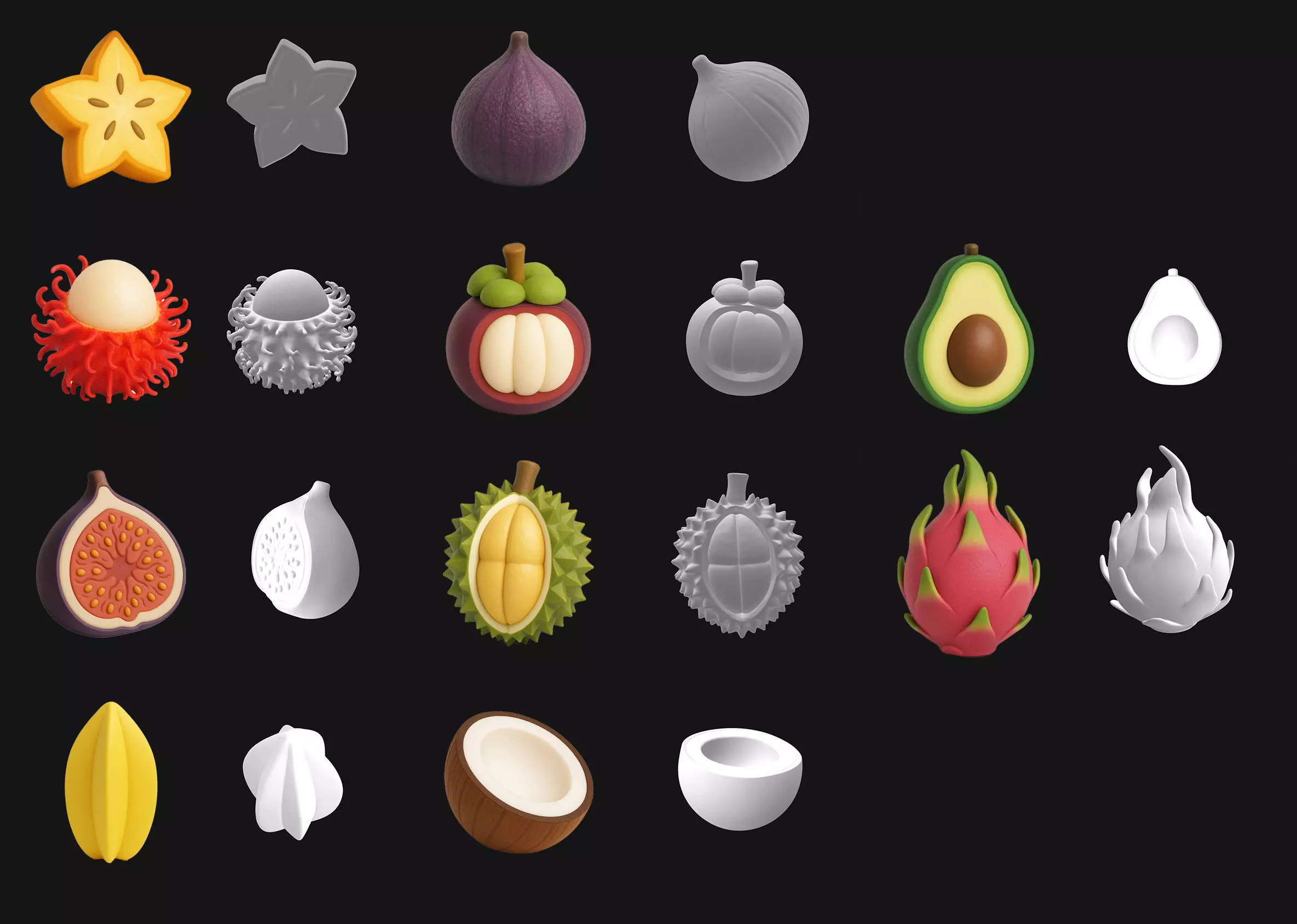 FRUIT FRIENDS PACK PART 2 3D print model_1