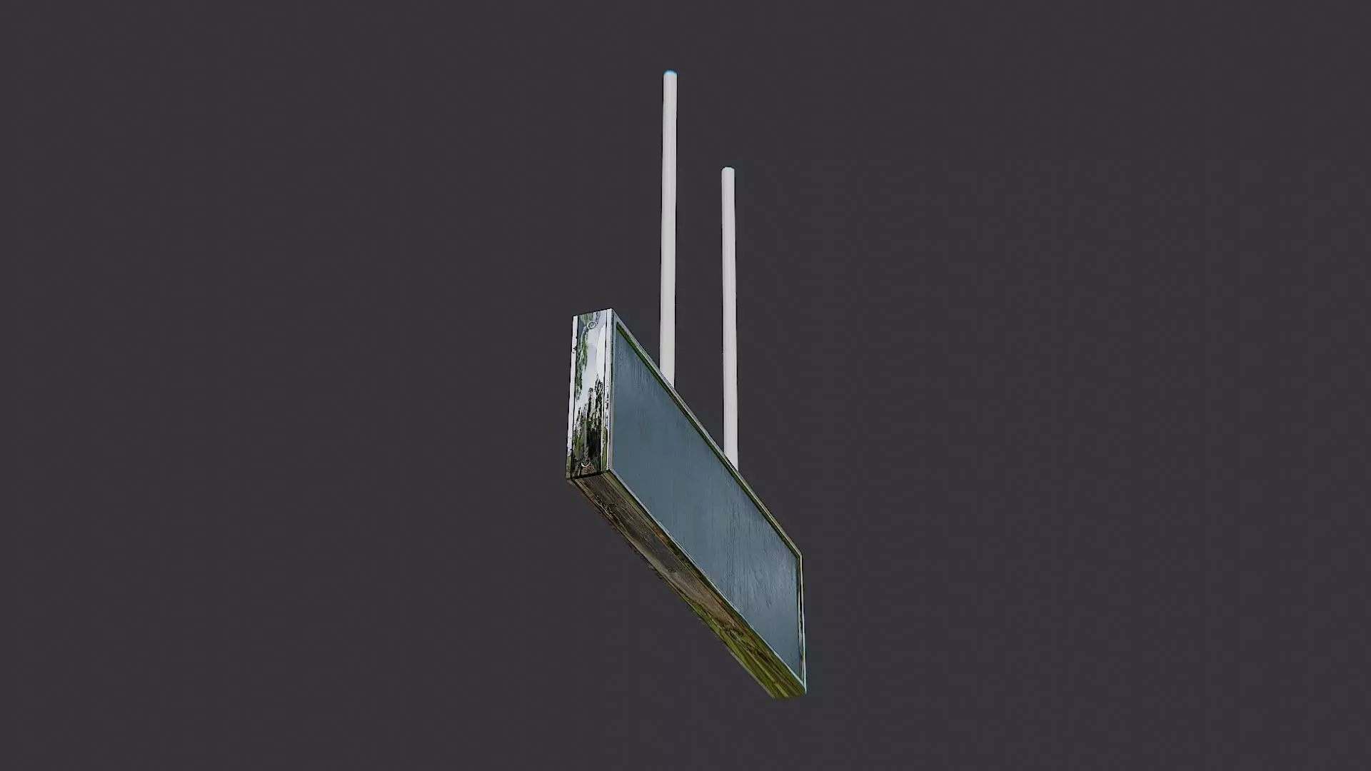 Two Sided Airport Directional Sign Low-poly 3D model_5