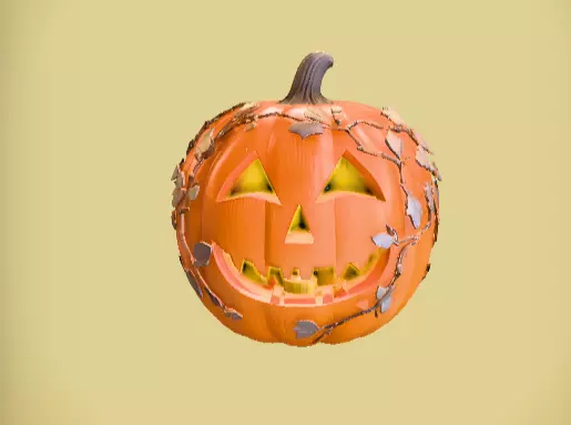 Jack-o-Lantern Lantern 3D Print Model Decorative Pumpkin  Low-poly 3D model_2