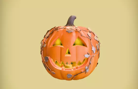 Jack-o-Lantern Lantern 3D Print Model Decorative Pumpkin  Low-poly 3D model_8