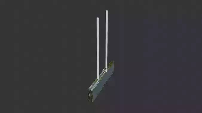 Airport directional sign with two posts