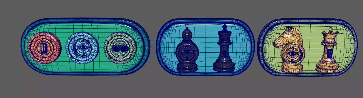 Sockets and Switches in the Shape of Chess and Checkers Pieces Low-poly 3D model_9