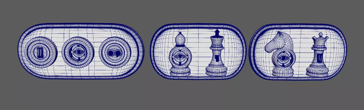 Sockets and Switches in the Shape of Chess and Checkers Pieces Low-poly 3D model_8
