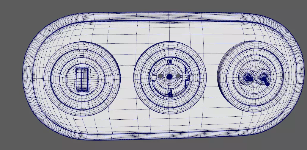 Sockets and Switches in the Shape of Chess and Checkers Pieces Low-poly 3D model_16