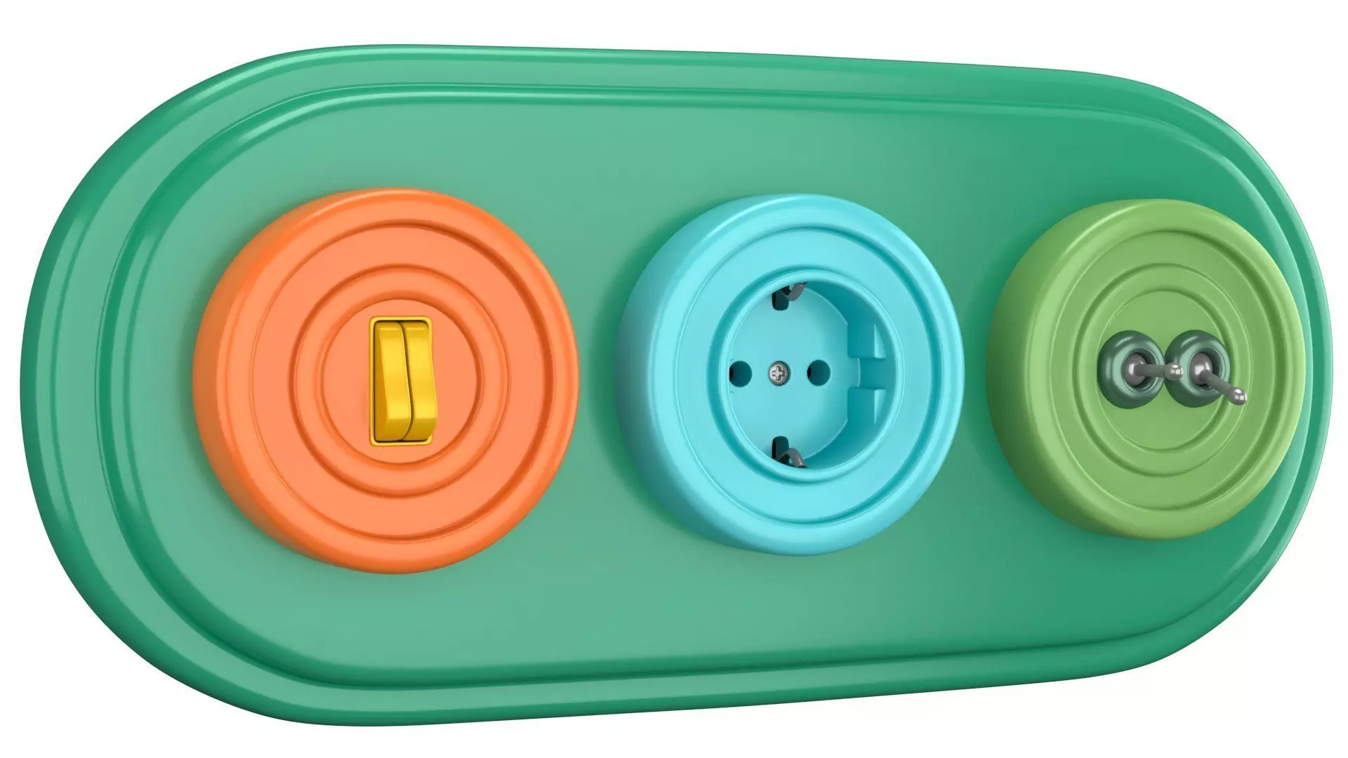 Sockets and Switches in the Shape of Chess and Checkers Pieces Low-poly 3D model_3