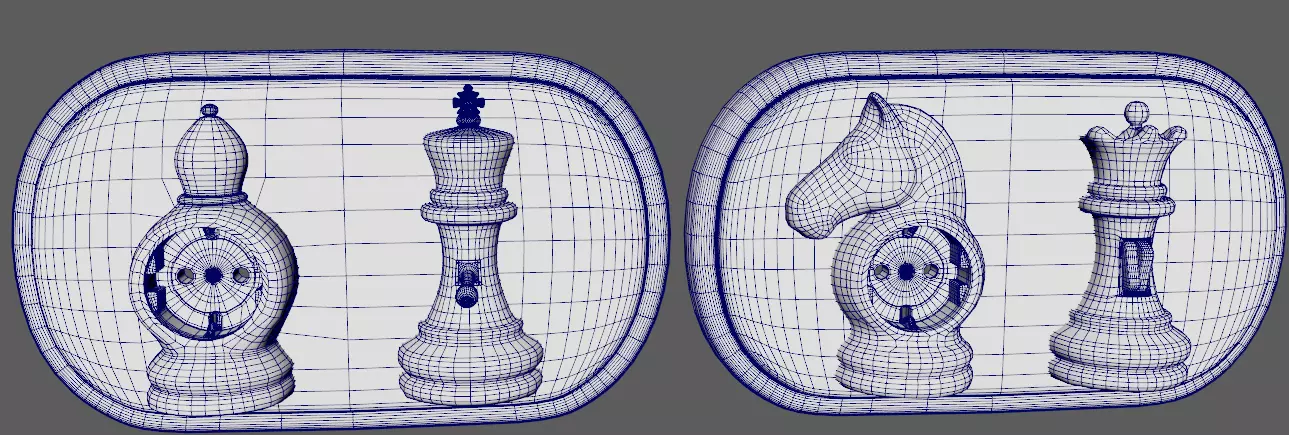 Sockets and Switches in the Shape of Chess and Checkers Pieces Low-poly 3D model_13