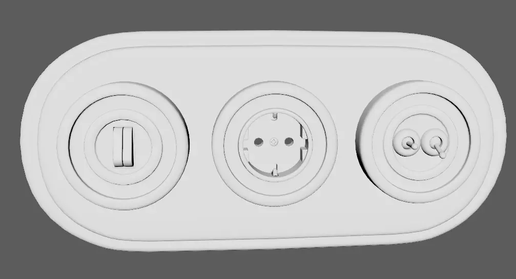 Sockets and Switches in the Shape of Chess and Checkers Pieces Low-poly 3D model_14
