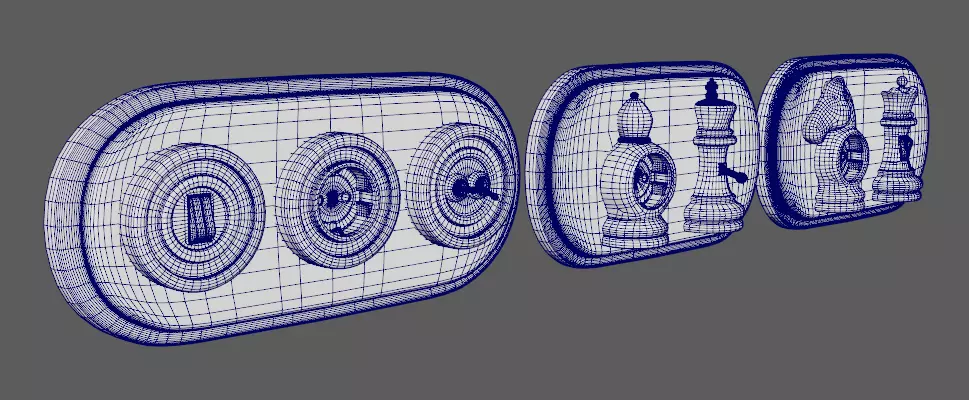 Sockets and Switches in the Shape of Chess and Checkers Pieces Low-poly 3D model_11
