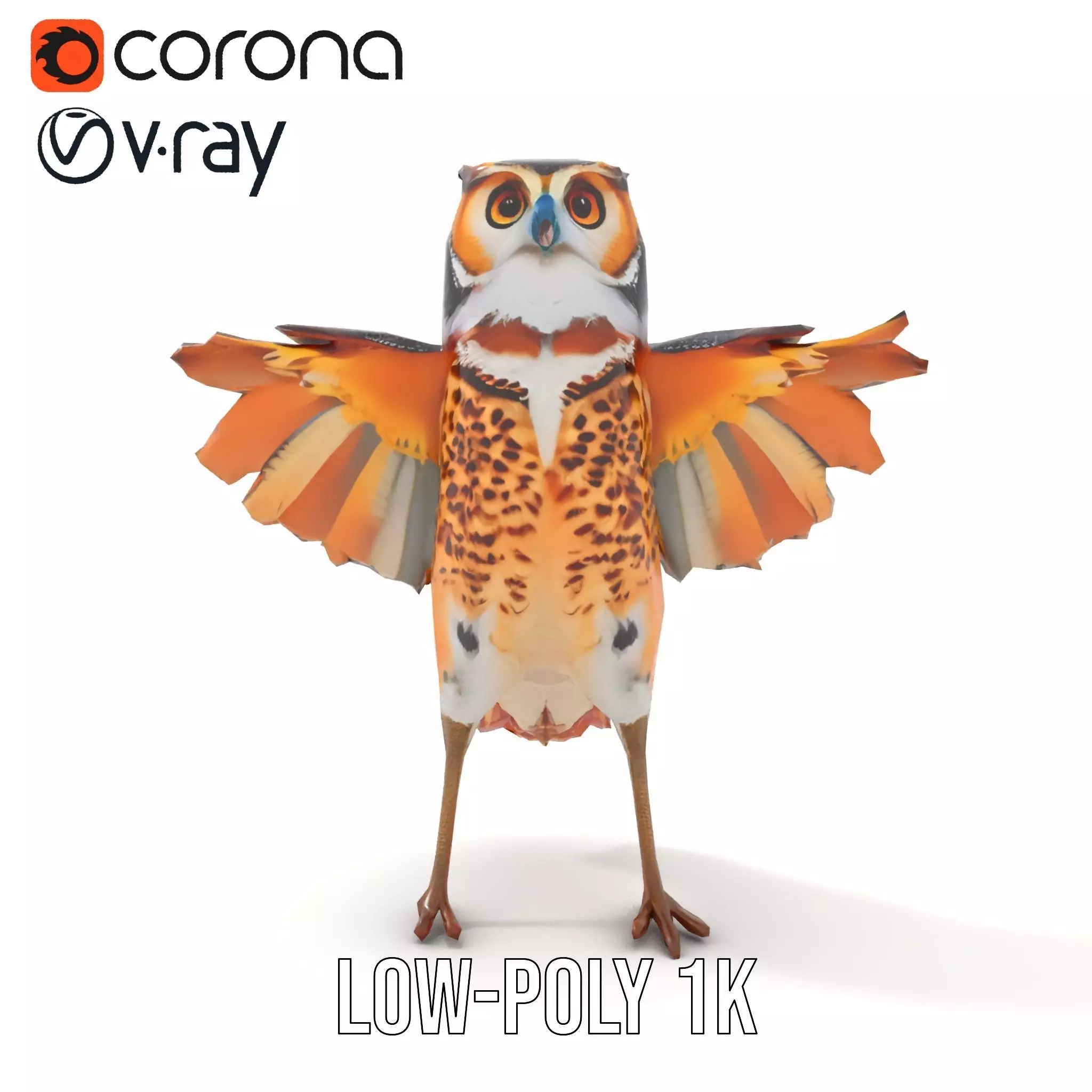 Vibrant Owl Wingspread model pack Low-poly 3D model_15