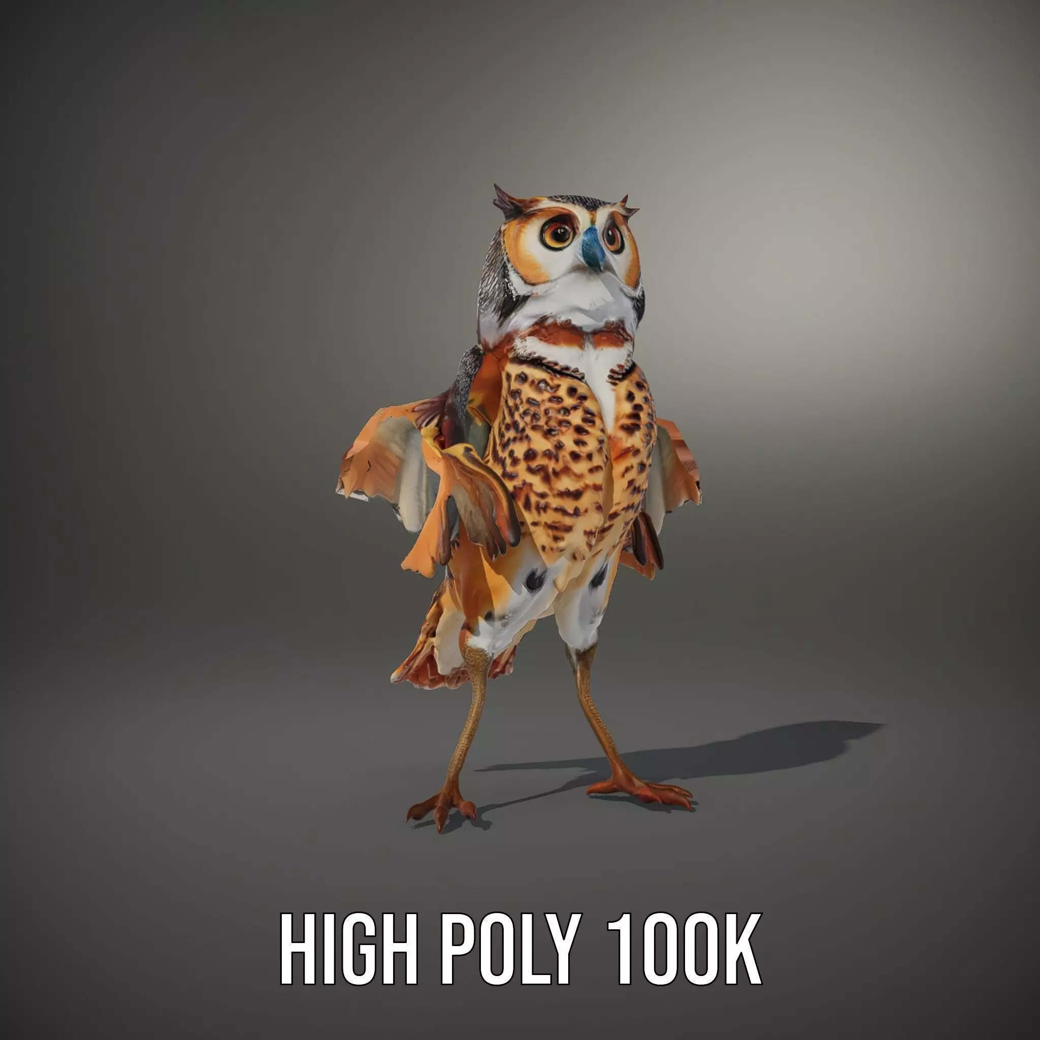 Vibrant Owl Wingspread model pack Low-poly 3D model_13