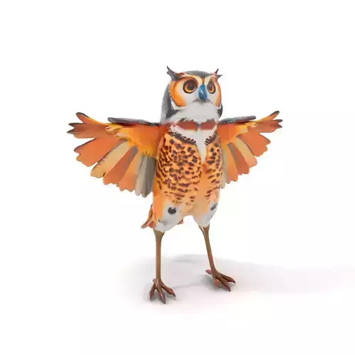 Vibrant Owl Wingspread model pack Low-poly 3D model Vibrant Owl Wingspread model pack Low-poly 3D model