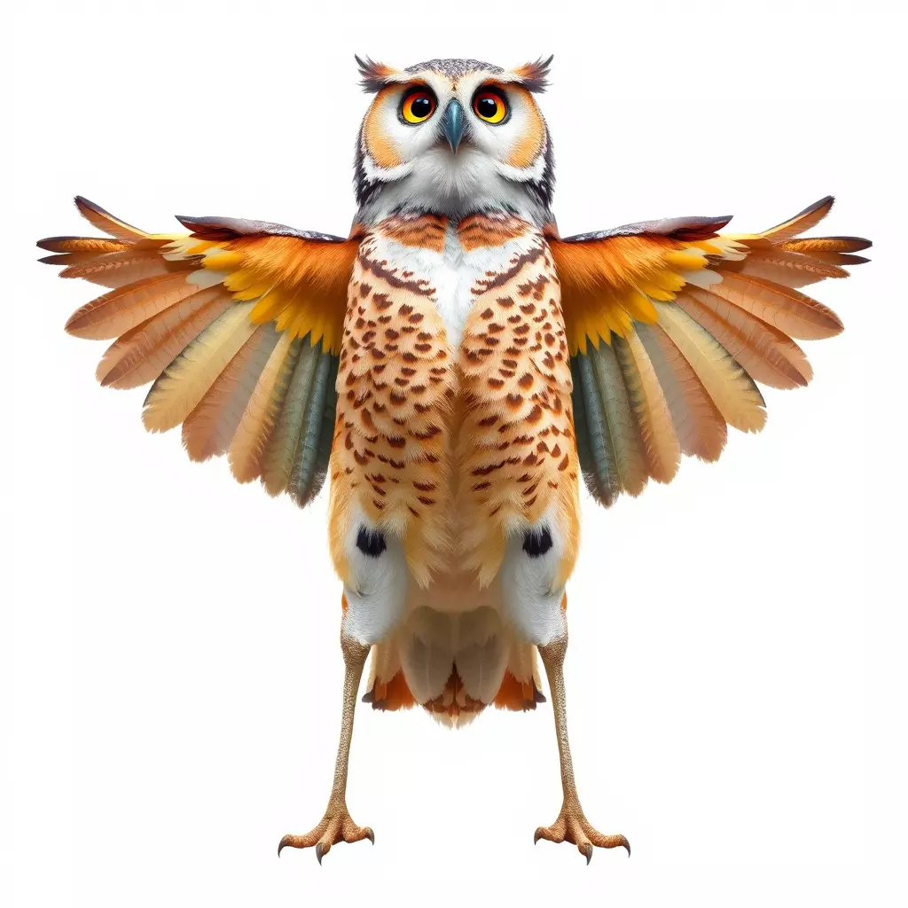 Vibrant Owl Wingspread model pack Low-poly 3D model_3