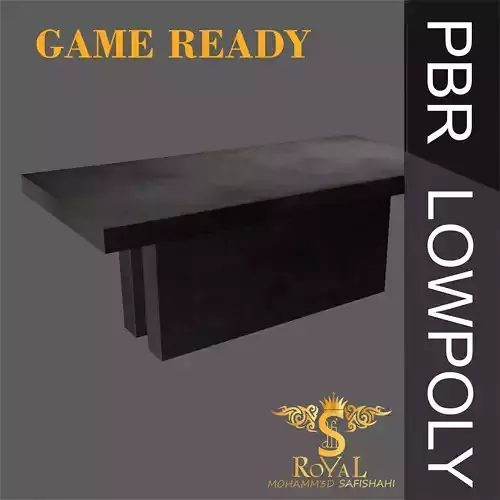 Large Grey Dining Table Low-poly 3D model