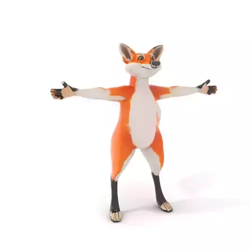 Cheerful Fox Cartoon model pack Low-poly 3D model