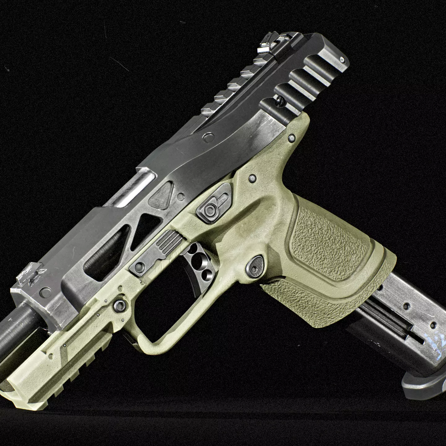 Sci Fi Pistol Game Ready Low-poly 3D model