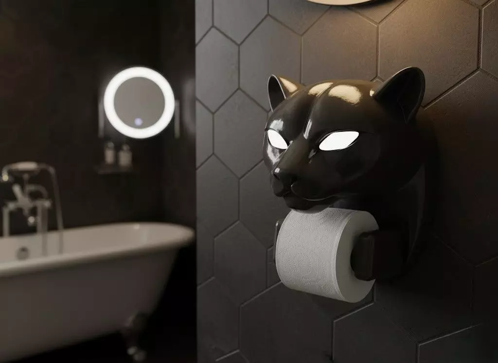 Panthera Paper Roll Holder 3D print model_1