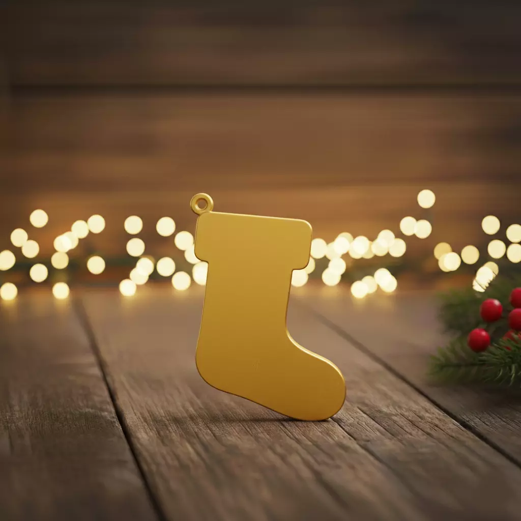 Christmas stocking ornament 3D print model_0