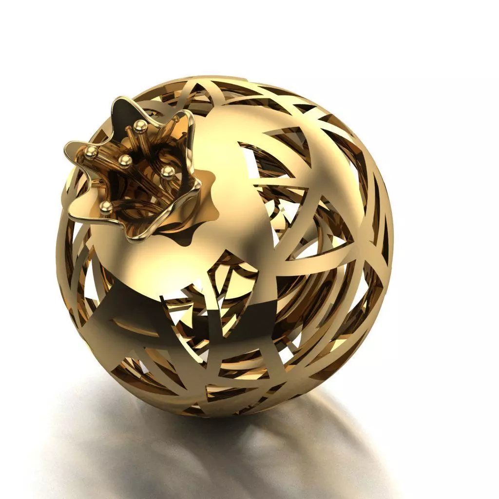 pendant pomegranate 3D print model_2