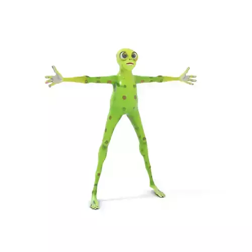 Green Alien Character model pack Low-poly 3D model