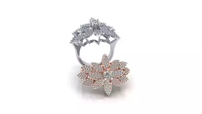 flower pave setting jewelry ring