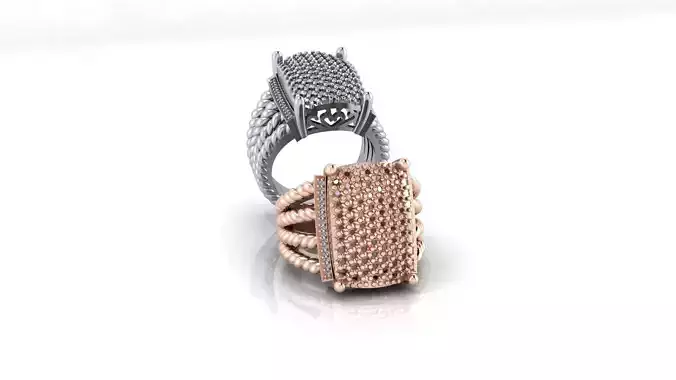 pave setting cushion shape jewelry ring 