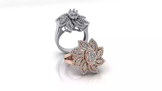 flower setting marquise illusion jewelry ring 
