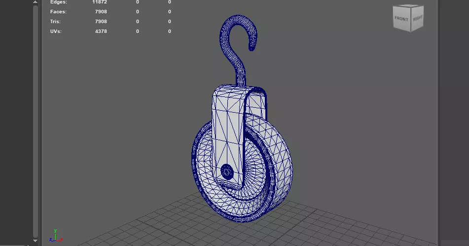 Old pulley 3D model_17