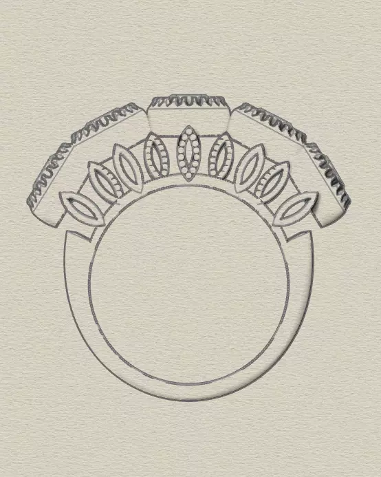 five round bazel setting jewelry ring 3D print model_6